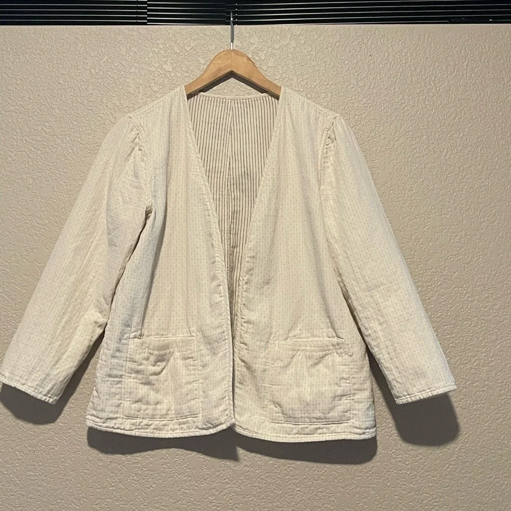 Women's Cream Coat Reversible - Picture 2 of 8